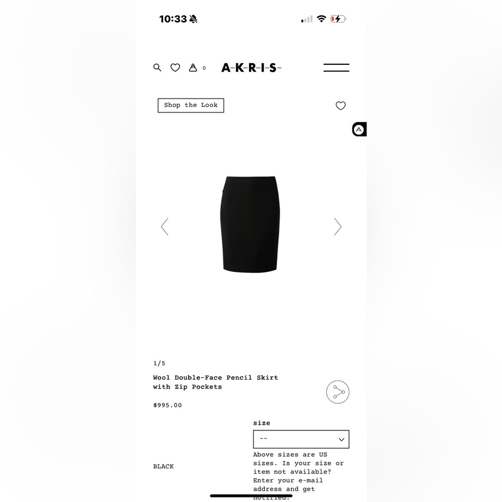 Akris Classic Black Pencil Skirt